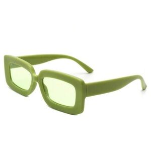 Green Square Frame Sunglasses